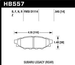 Hawk Performance - HPS Disc Brake Pad - Hawk Performance HB557F.545 - Image 1