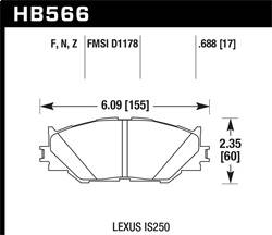 Hawk Performance - HPS Disc Brake Pad - Hawk Performance HB566F.688 - Image 1