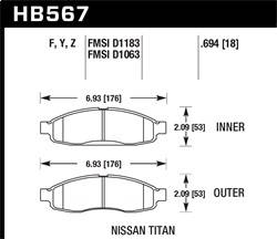 Hawk Performance - LTS Disc Brake Pad - Hawk Performance HB567Y.694 - Image 1