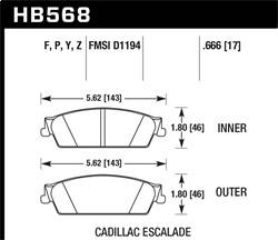 Hawk Performance - HPS Disc Brake Pad - Hawk Performance HB568F.666 - Image 1