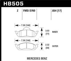 Hawk Performance - Performance Ceramic Disc Brake Pad - Hawk Performance HB505Z.654 - Image 1