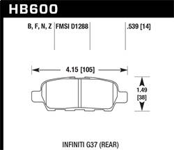 Hawk Performance - HPS Disc Brake Pad - Hawk Performance HB600F.539 - Image 1