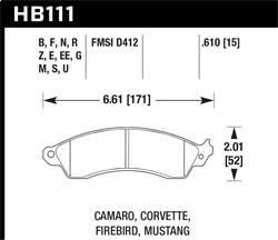 Hawk Performance - Black Disc Brake Pad - Hawk Performance HB111M.610 - Image 1