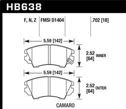 Hawk Performance - Performance Ceramic Disc Brake Pad - Hawk Performance HB638Z.702 - Image 1