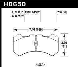 Hawk Performance - Performance Ceramic Disc Brake Pad - Hawk Performance HB650Z.730 - Image 1