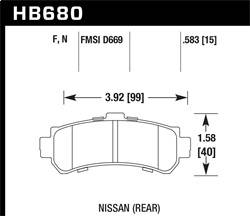 Hawk Performance - HPS Disc Brake Pad - Hawk Performance HB680F.583 - Image 1