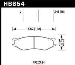 Hawk Performance - DTC-70 Disc Brake Pad - Hawk Performance HB654U.748 - Image 1