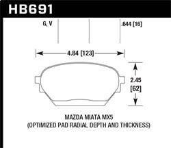 Hawk Performance - DTC-60 Disc Brake Pad - Hawk Performance HB691G.644 - Image 1