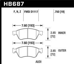 Hawk Performance - HPS Disc Brake Pad - Hawk Performance HB687F.750 - Image 1