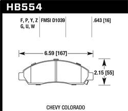 Hawk Performance - DTC-30 Disc Brake Pad - Hawk Performance HB554W.643 - Image 1