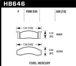 Hawk Performance - HPS Disc Brake Pad - Hawk Performance HB646F.526 - Image 1