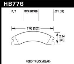 Hawk Performance - LTS Disc Brake Pad - Hawk Performance HB776Y.671 - Image 1