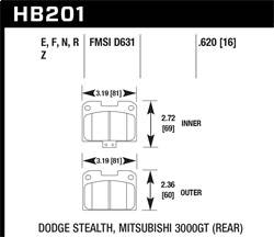 Hawk Performance - HPS Disc Brake Pad - Hawk Performance HB201F.620 - Image 1