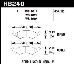 Hawk Performance - HPS Disc Brake Pad - Hawk Performance HB240F.620 - Image 1