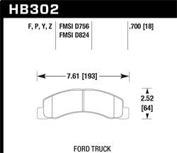 Hawk Performance - LTS Disc Brake Pad - Hawk Performance HB302Y.700 - Image 1