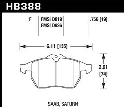 Hawk Performance - HPS Disc Brake Pad - Hawk Performance HB388F.756 - Image 1