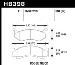 Hawk Performance - HPS Disc Brake Pad - Hawk Performance HB398F.680 - Image 1