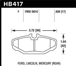 Hawk Performance - HPS Disc Brake Pad - Hawk Performance HB417F.659 - Image 1