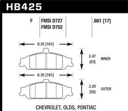 Hawk Performance - HPS Disc Brake Pad - Hawk Performance HB425F.661 - Image 1