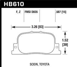 Hawk Performance - Performance Ceramic Disc Brake Pad - Hawk Performance HB610Z.587 - Image 1