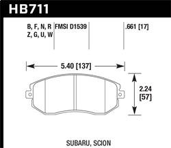 Hawk Performance - HP Plus Disc Brake Pad - Hawk Performance HB711N.661 - Image 1