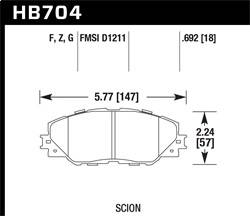 Hawk Performance - HPS Disc Brake Pad - Hawk Performance HB704F.692 - Image 1