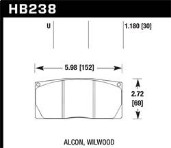 Hawk Performance - DTC-70 Disc Brake Pad - Hawk Performance HB238U1.18 - Image 1