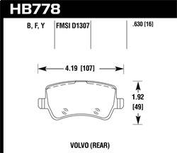 Hawk Performance - HPS Disc Brake Pad - Hawk Performance HB778F.630 - Image 1