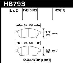 Hawk Performance - LTS Disc Brake Pad - Hawk Performance HB793Y.655 - Image 1