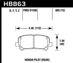 Hawk Performance - HPS 5.0 Disc Brake Pad - Hawk Performance HB863B.605 - Image 1