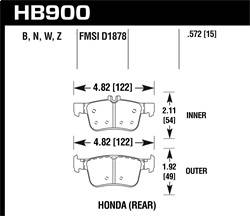 Hawk Performance - Performance Ceramic Disc Brake Pad - Hawk Performance HB900Z.572 - Image 1