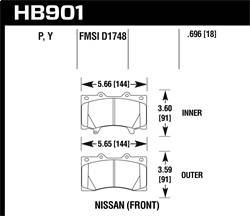 Hawk Performance - LTS Disc Brake Pad - Hawk Performance HB902Y.587 - Image 1