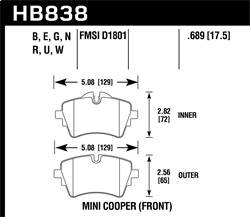 Hawk Performance - HP Plus Disc Brake Pad - Hawk Performance HB838N.689 - Image 1