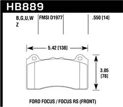 Hawk Performance - HPS 5.0 Disc Brake Pad - Hawk Performance HB889B.550 - Image 1