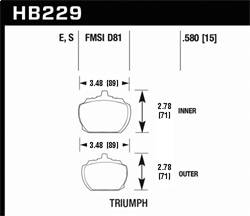 Hawk Performance - HPS Disc Brake Pad - Hawk Performance HB229F.580 - Image 1