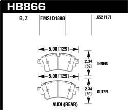 Hawk Performance - HPS Disc Brake Pad - Hawk Performance HB866B.652 - Image 1