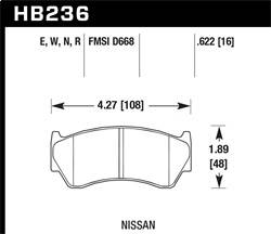 Hawk Performance - HP Plus Disc Brake Pad - Hawk Performance HB236N.622 - Image 1