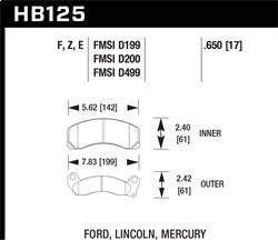 Hawk Performance - Blue 9012 Disc Brake Pad - Hawk Performance HB125E.650 - Image 1