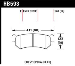 Hawk Performance - HPS Disc Brake Pad - Hawk Performance HB593F.548 - Image 1