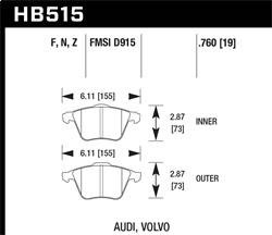 Hawk Performance - HPS Disc Brake Pad - Hawk Performance HB515F.760 - Image 1