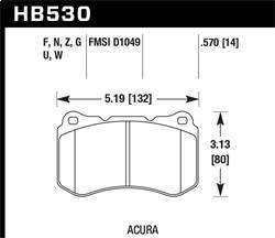 Hawk Performance - Performance Ceramic Disc Brake Pad - Hawk Performance HB530Z.570 - Image 1