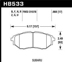 Hawk Performance - HP Plus Disc Brake Pad - Hawk Performance HB533N.668 - Image 1