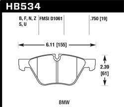 Hawk Performance - HP Plus Disc Brake Pad - Hawk Performance HB534N.750 - Image 1