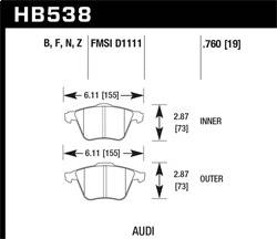Hawk Performance - HP Plus Disc Brake Pad - Hawk Performance HB538N.760 - Image 1