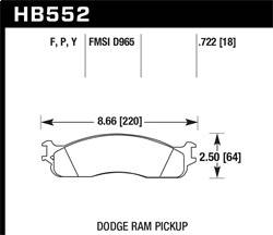 Hawk Performance - HPS Disc Brake Pad - Hawk Performance HB552F.722 - Image 1