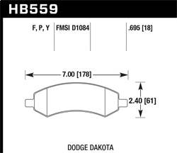 Hawk Performance - LTS Disc Brake Pad - Hawk Performance HB559Y.695 - Image 1