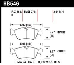 Hawk Performance - HPS Disc Brake Pad - Hawk Performance HB546F.654 - Image 1