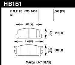 Hawk Performance - Black Disc Brake Pad - Hawk Performance HB151M.505 - Image 1