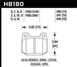 Hawk Performance - DTC-60 Disc Brake Pad - Hawk Performance HB180G.560 - Image 1