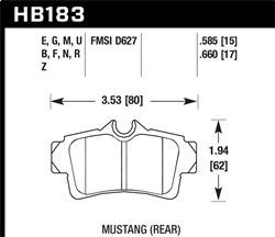 Hawk Performance - Black Disc Brake Pad - Hawk Performance HB183M.585 - Image 1